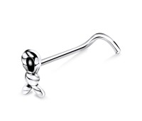 Knotted Scarf Ocean Curved Nose Stud NSKB-881